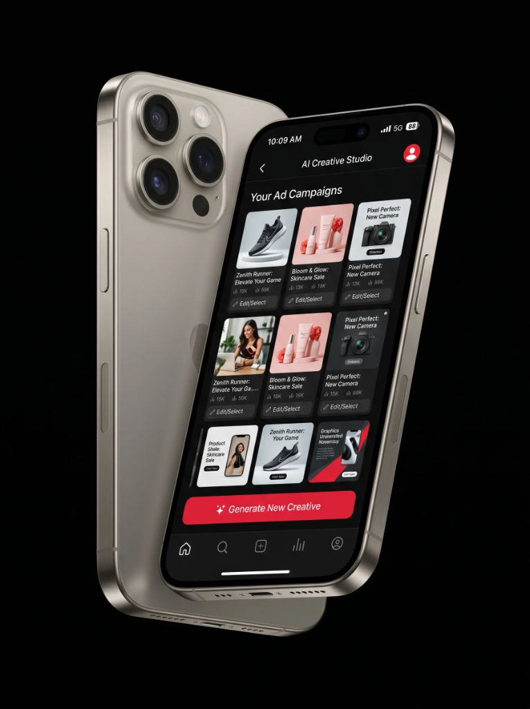 AI ad creative generator app screen