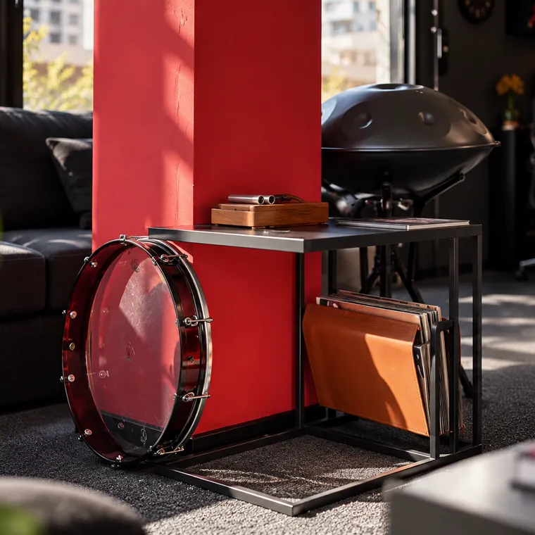 Drum and handpan in the music corner